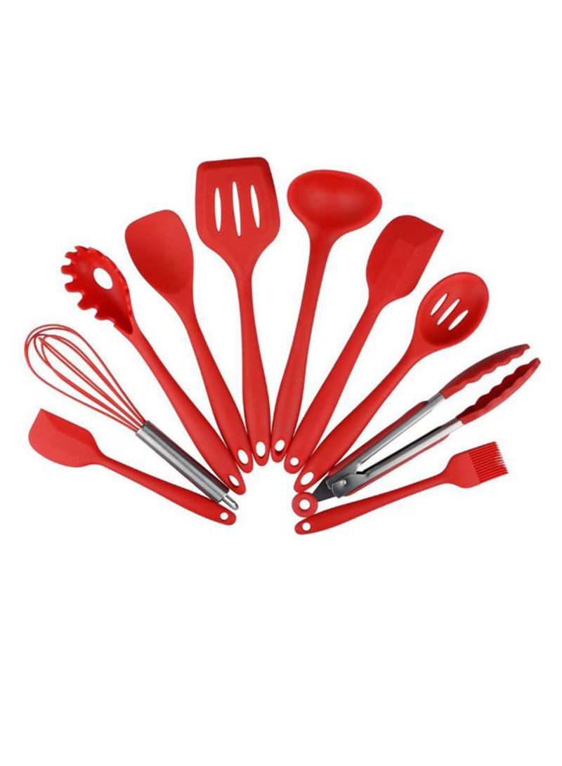 Generic 10-Piece Cooking Utensil Set Red