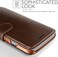VRS Design Layered Dandy designed for iPhone SE 3 case cover wallet (2022) / iPhone SE (2020) / iPhone 8/7 with Cash compartment and [3 Card] Slots - Dark Brown