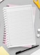 Lowha Spiral Notebook With 60 Sheets And Hard Paper Covers With Abstract Pink &amp; White Cube Design, For Jotting Notes And Reminders, For Work, University, School