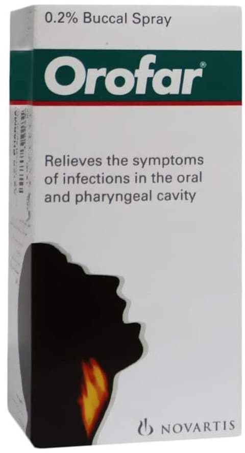 Orofar buccal spray for sore throat and infections of the mouth  30ml