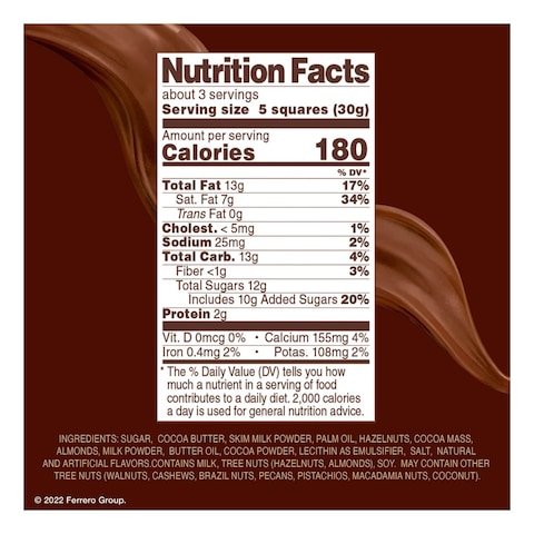 Ferrero Rocher Hazelnut And Almond Milk Chocolate 90g