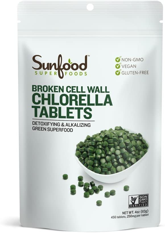 Buy Sunfood, Broken Cell Wall Chlorella Tablets, 250 Mg, 456 Tablets, 4 ...