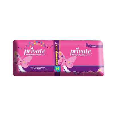 Private Ladies Pads Extra Thin Night 14 Pads