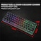 HXSJ L500 61 KEYS WIRELESS GAMING KEYBOARD DUAL MODE BT5.0 + 2.4G RGB BACKLIGHT MECHANICAL FEEL MEMBRANE KEYBOARD (Black)
