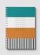 Lowha Spiral Notebook With 60 Sheets And Hard Paper Covers With Abstract Stripes Design, For Jotting Notes And Reminders, For Work, University, School