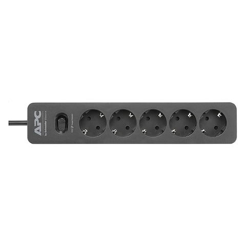 APC PME5B-GR Essential SurgeArrest Charger with 5 Outlets, 230 Volt - Black