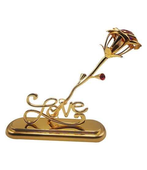Beautiful home Décor 24K Gold Plated Rose Flower and Love Stand for Mother's Day, Valentine's Day, Wedding Day, Birthday, Christmas Gift Idea