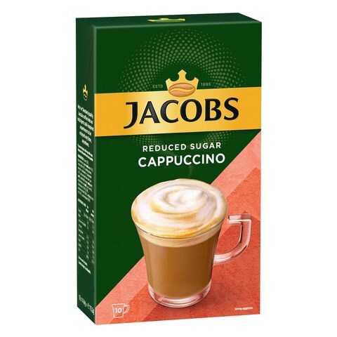 Jacobs Reduced Sugar Cappuccino Instant Coffee 11.1g x 10 Pieces