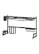 Stainless Steel Expandable Adjustable Large Kitchen Over Sink Dish Drying Rack Black 85 x 32 x 52cm