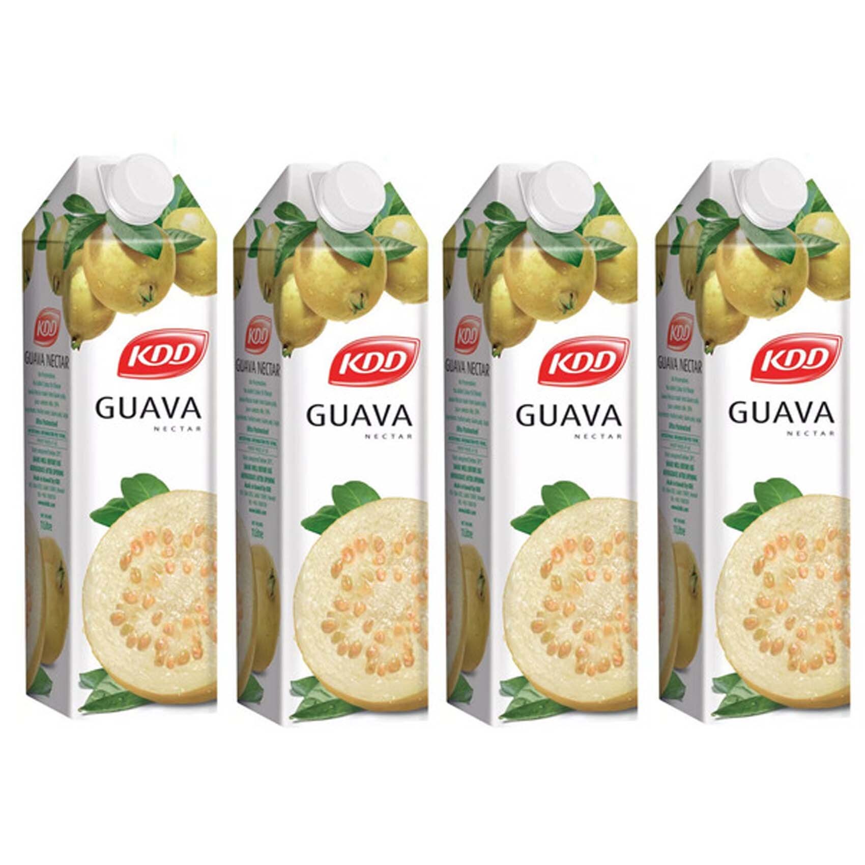 Buy KDD GUAVA NECTAR 100% NATURAL 4×1L Online Carrefour Kuwait