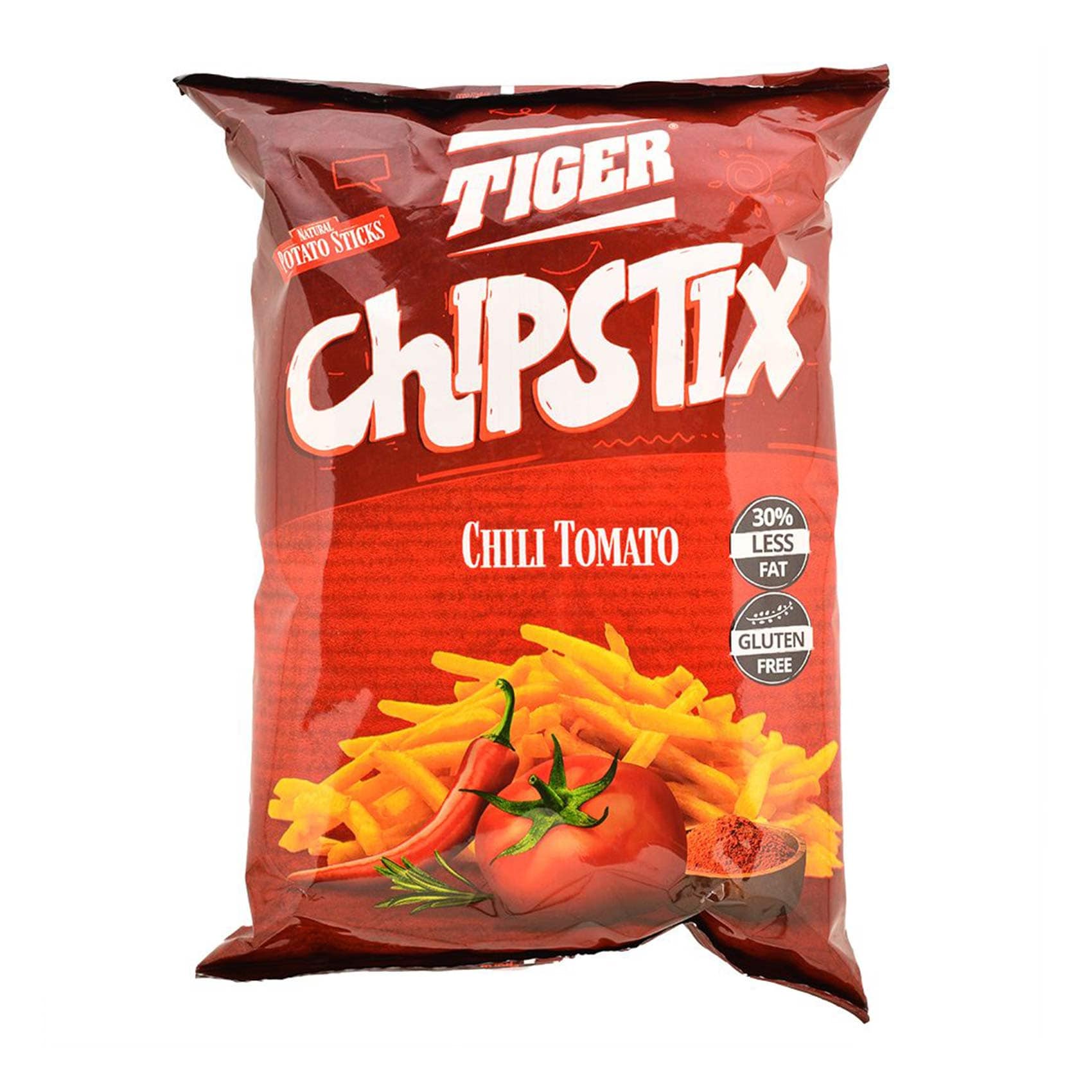 Tiger Chipstix Fried Potato Sticks – Chili Tomato – 80 gram Tiger Chipstix Fried Potato Sticks – Chili Tomato – 80 gram