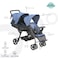 Moon Dois Foldable Twin Stroller - Blue, 0M+