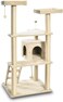 Vsell24 Extra Large Multi-Level Cat Tree With Steps And Cat Condo Sisal Scratching Posts With Intractive Toys And Bed 149X70X60Cm Beige