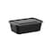 Cosmoplast 750 Ml Pack Of 10 Black Microwave Containers With Clear Lids