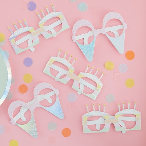 Ginger Ray Birthday Fun Glasses 8-Pieces- White