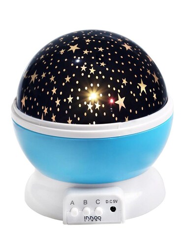 Generic Star And Moon Rotating Projector Night Lamp Blue/Black/White 13X13X14.5Centimeter