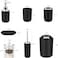Bathroom Accessories Set of 8 Pieces Bathroom Accessory Set Soap Dispenser Toothbrush Holder Tooth Mug Soap Dish Toilet Brush Rubbish for Bathroom Home Decor (Black)