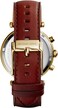 Michael Kors Parker Women's Gold Dial Leather Band Chronograph Watch - MK2249
