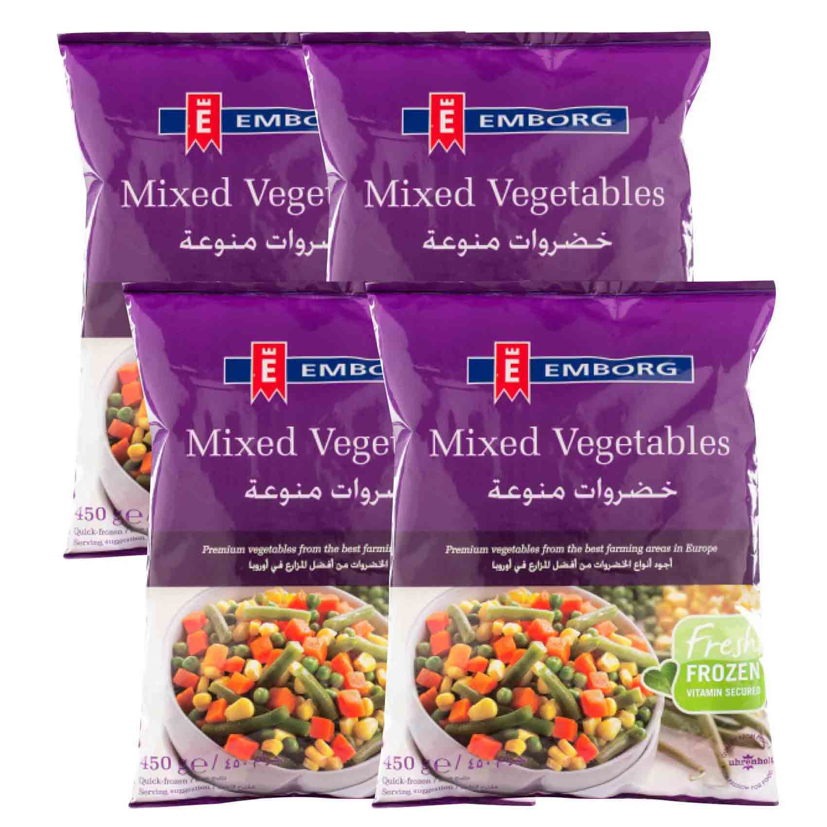 Buy Emborg Mixed Vegetables 450g Pack of 4 Online | Carrefour UAE