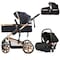 Teknum 3 in 1 Pram stroller - Black + Infant Car Seat