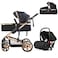Teknum 3 in 1 Pram stroller - Black + Infant Car Seat