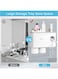 Sky-Touch 2 Cups Wall Mounted Toothbrush Holder, Multipurpose Space-Saving Holder With Drawer For Cosmetics Organizer For Washroom And Bathroom Grey