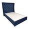 In House Lychee Velvet Bed Frame - Queen - 200x150 cm - Dark Blue