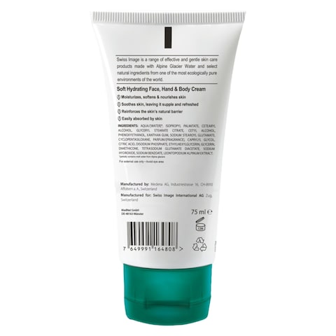 Swiss Image Soft Hydrating Face Hand &amp; Body Cream 75ml