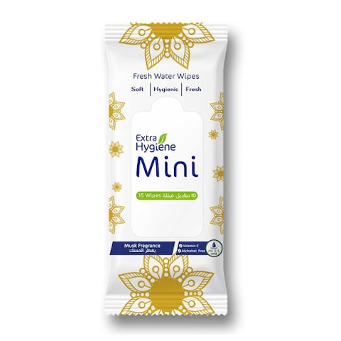 Extra Hygiene Mini Wipes - 15 Wipes - Musk Scent