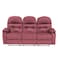 In House Velvet Triple Cinematic Recliner Chair With Cups Holder - Dark Pink - NZ80