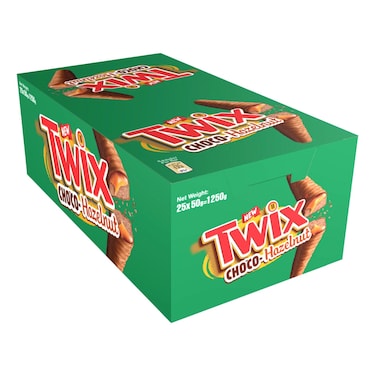 Twix Choco-Hazelnut Bar, 50g Pack of 25