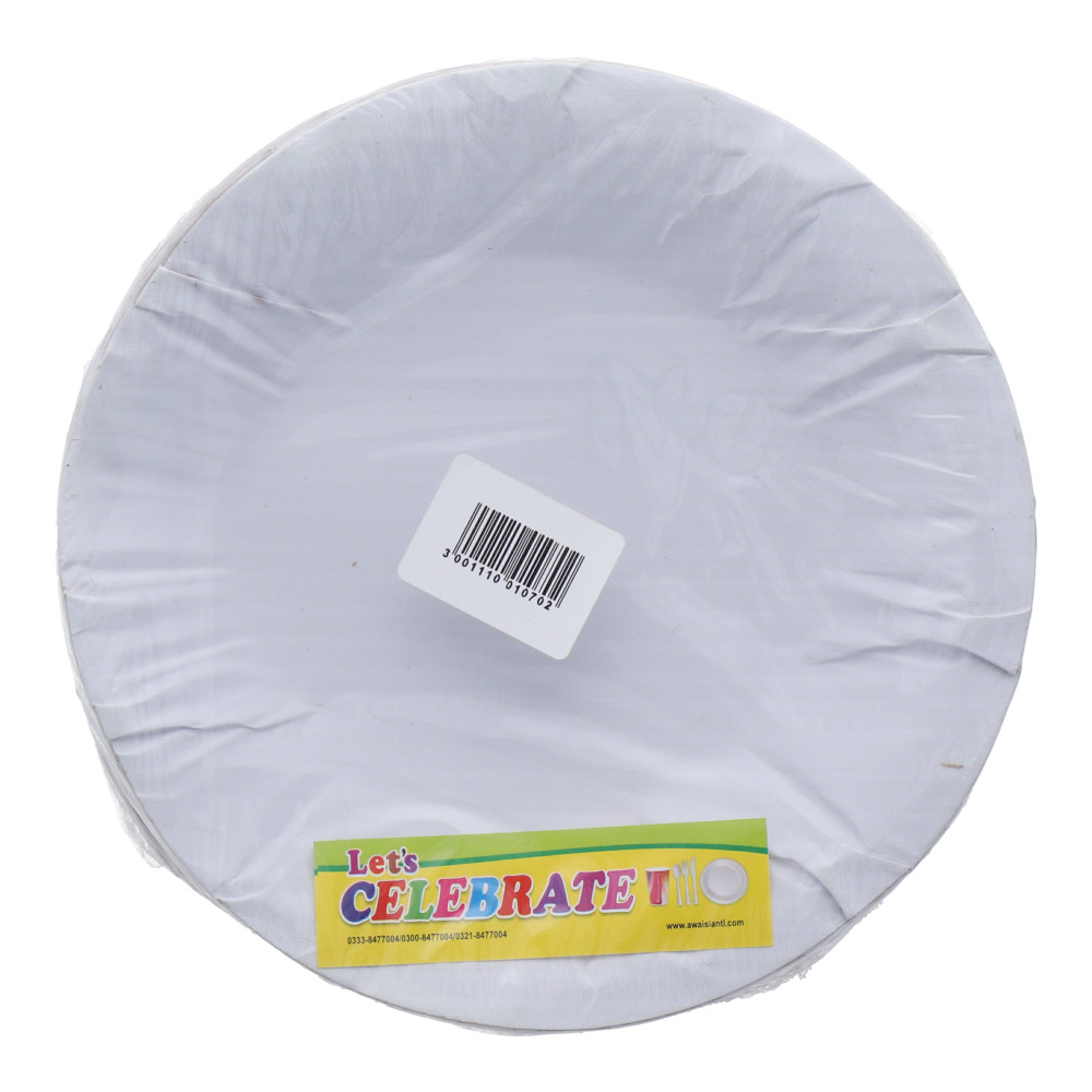 Celebrate Disposable White Party Plates 50 pcs