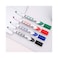 Deli Think Chisel Tip White Board Marker Assorted 6 PCS