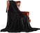 Fabienne Silky Soft Double Blanket Plain Bed Blanket, Black, 200X220cm