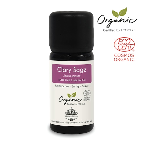 Aroma Tierra - Organic Clary Sage Essential Oil (France) - Aroma Tierra - 100% Pure, Natural, Certified Organic By Ecocert - 10Ml