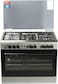 Nikai 90 X 60 Cm, 5 Burners Gas Cooking Range, Silver Color With Glass Lid On Top - U9063Fs, 1 Year Warranty
