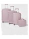 Partner 4-Piece Textured Checkered Luggage Trolley Set, Light Pink