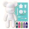 DIY CREATE YOUR OWN UNIQUE ACRYLIC FLUID POURING PAINT MONEY SAVING BEAR (13 inch - 33 cm) COMPLETE SET, Colors: Blue-Green, Fluorescent-Pink, Mint-Green, Light-Purple, Dark-Blue, Fun Creative Gift