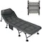 HEXAR&reg; Premium Camping Cot Comfortable Folding Bed 160 KG Capacity 8 Legs Portable Bed 6 Angle Luxury Recliner Lounge Chair Sleeping Mattress Indoor Outdoor Office Lounger Adult Beach Bed (Dark Green)