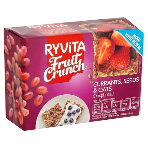 Buy Ryvita Fruit Crunch Currents Currants Seeds And Oats Crispbread 200g in UAE