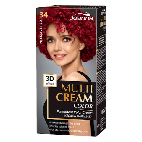 Joanna Hair Color Multi Cream 3D Effect 34 Intensive Red