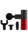 4 Speed Mini Portable Handheld Percussion Muscle Massager Gun for Pain Relief with 4 Massage Heads Red/Black