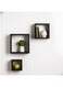 Roman Gifts 3-Piece Floating Wall Shelves, Black, 30X30cm
