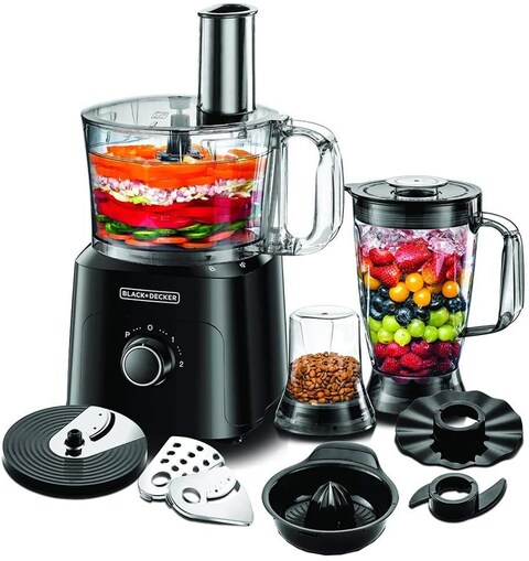 Black &amp; Decker 750W 5-In-1 34 Function Food Processor, Black - Fx775-B5