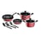 Tefal Super Cook Non-stick Cooking Set 9 Pieces Red