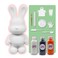 BUNNY MONEY SAVER FIGURINE (9 inch - 23 cm) ACRYLIC DRIP POURING PAINT DIY SET Colors: White, Black, Orange.