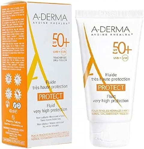 Aderma Protect Fluid - Very High Protection - For Acne-Prone Oily Skin - Spf50+ - 40ml