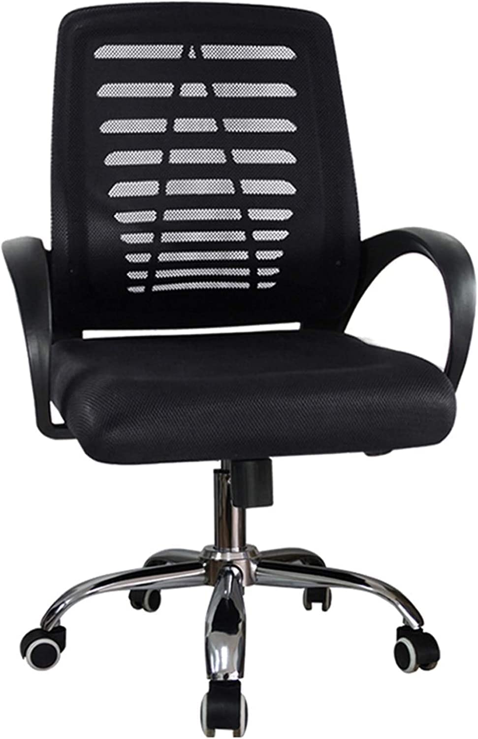 Karnak Ergonomic Home Office Chair 360 Swivel Mesh Desk Chair With Armrest Stainless Steel Base Adjustable Height Lumber Support Rotating Mesh Chair Black