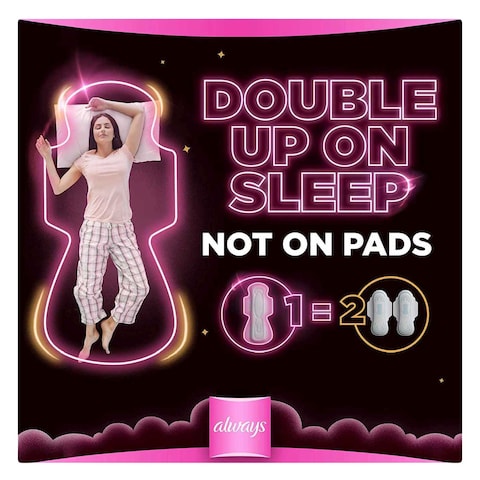 Always Dreamzz Cotton Maxi Thick Sanitary Pads With Wings 20 Count