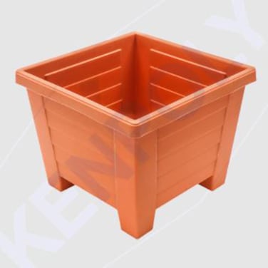 KENPOLY SQUARE PLANTER NO.3 BROWN